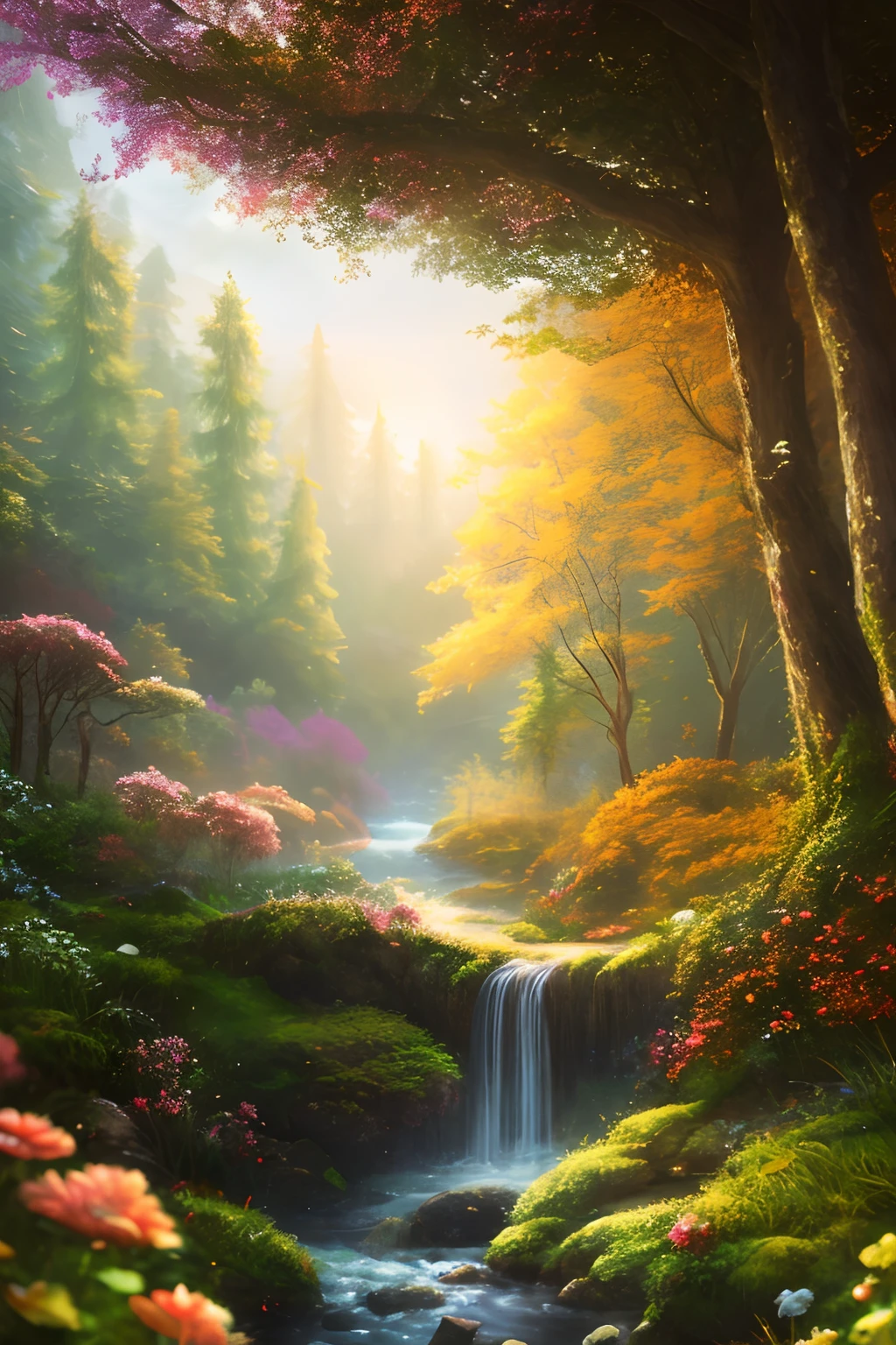 masterpiece, best quality, high quality,extremely detailed CG unity 8k wallpaper, An enchanting and dreamy scene of a fantasy forest, with towering trees, glowing mushrooms, and hidden fairy glens, creating a sense of mystique and enchantment, artstation, digital illustration, intricate, trending, pastel colors, oil paiting, award winning photography, Bokeh, Depth of Field, HDR, bloom, Chromatic Aberration ,Photorealistic,extremely detailed, trending on artstation, trending on CGsociety, Intricate, High Detail, dramatic, art by midjourney