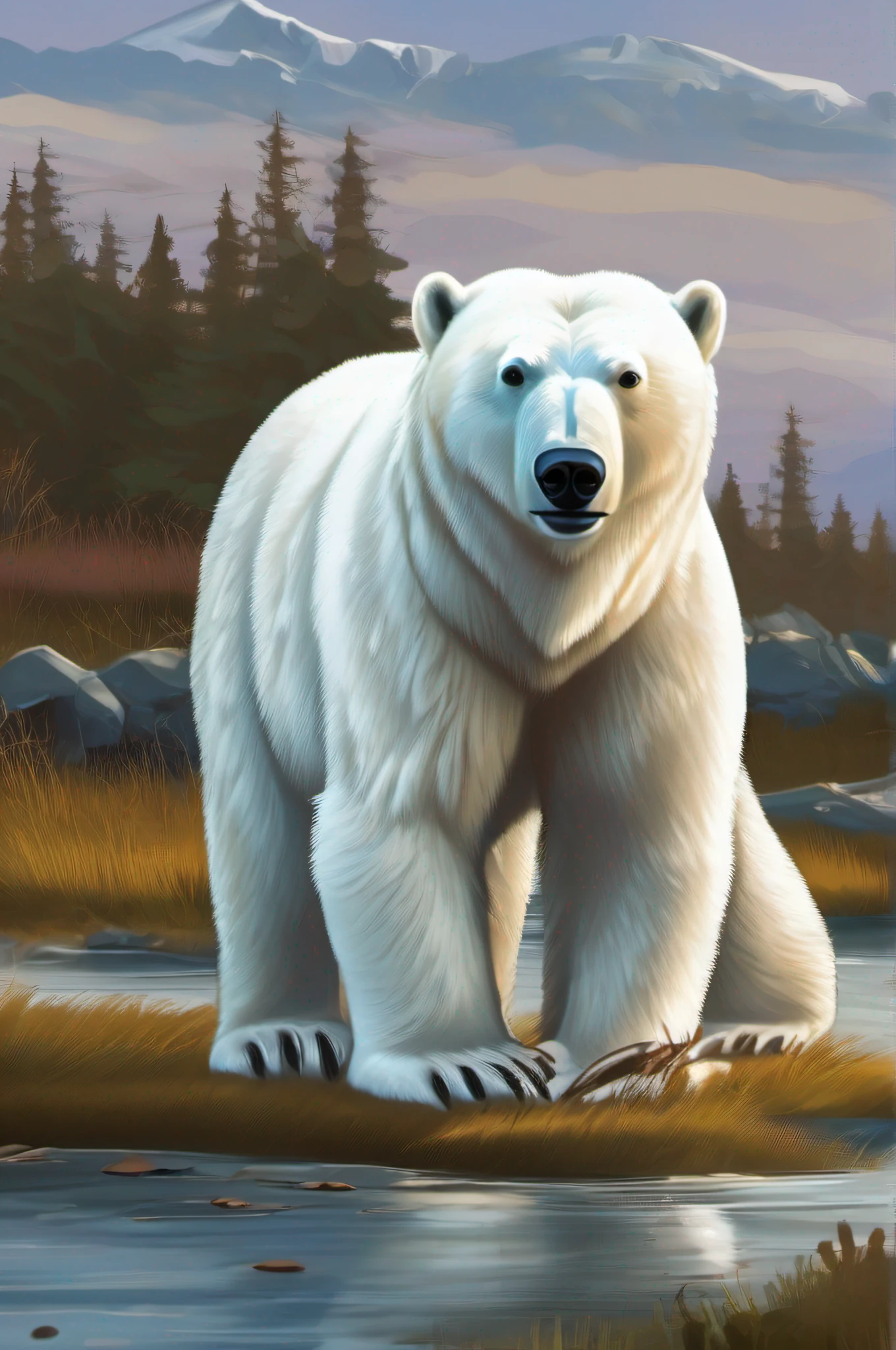 polar bear, cartoon style