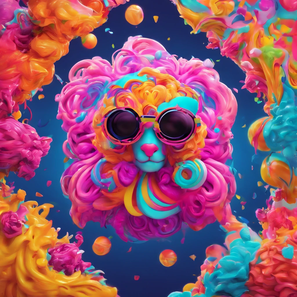In a whimsical kawaii cafe, Kitten Fluffy, crafted from highly detailed curling, thin glowing multi-colored smoke, dons a rose flower hoodie and fancy funny stylish giant shiny sunglasses. Against a backdrop of vibrant neon typography spelling VIKUSIA, FAINOHO DNIA, capture its enchantment in a digital art masterpiece. Incorporate volumetric 3D rendering, Octane render, and vibrant graffiti elements to create a fantasy illustration that showcases its fashion-forward style. Make it pop with a poster-worthy 3D render that embraces the essence of this captivating character ((stunningly tantalizing view)). 3D, highly detailed, sharp focus, 8K, ultra quality, UHD, crystal clear, bokeh. Black magic Pocket Cinema Camera 6K Pro with Sigma 18-35mm f/1.8 DC HSM Art lens Canon EOS 5D Mark IV camera with a Canon EF 24-70mm f/2.8L II USM lens --ar 9:16 --v 5.2 --s 750, architecture, vibrant, wildlife photography, portrait photography, fashion, cinematic, typography, 3d render, poster, photo