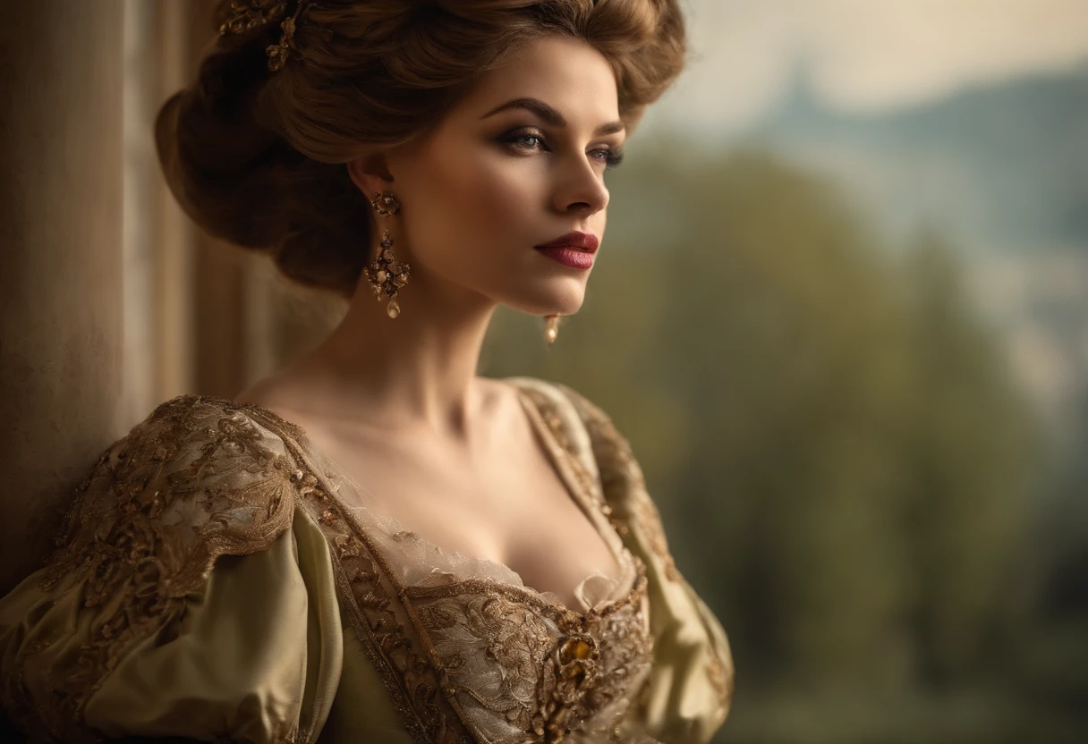 Esta imagem deve ser detalhada, misterioso e realista., Com obras de arte de alta qualidade. Sinta-se orgulhoso, Maria Antonieta, Beautiful women of the 18th century wear beautiful and intricately detailed silk dresses adorned with lace and jewelry.. She was among the elegant masquerade balls at Versailles and surrounded by music., Royal Decoration, and expensive specs.. ((This girl has a beautiful and luxurious mask inspired by fantasy legends..)) His face is intricately detailed and realistic, with swollen lips and a large mouth.. importante: Your eyes are important and beautiful., Com muitos detalhes realistas, sombreamento realista, e muitas cores e tons.. This scene is a beautiful masquerade ball., Pela nobreza, Pessoas Sociais, And mysterious guests from faraway lands gather for an unforgettable evening.. From Venetian masks to exquisite feather creations., Each guest's disguise reflects a unique personality and unspoken desires.. Immerse yourself in the charm of this 19th-century masquerade ball, Where the elegance of a bygone era and the mystery of the mask combine to create a charming experience that will remain in your heart forever.. Use dynamic elements to grab your audience's attention.. (((master part))), intrincado, elegante, alto detalhe, majestoso, fotografia digital, Arte de Artgerm e Ruan Jia e Greg Rutkowski, (master part, belos olhos finamente detalhados: 1.2), HDR, textura de pele realista, (((1Mulher))), (((Somente)))