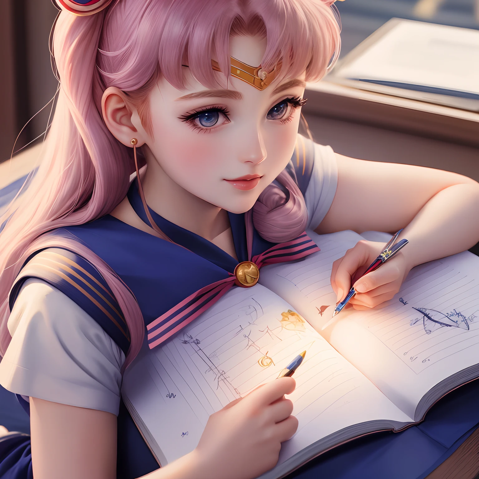 Writing a picture of Sailor Moon
