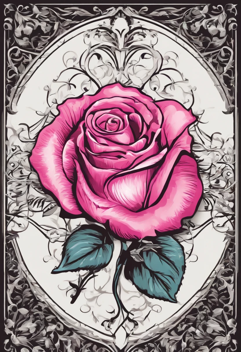 Please create an AI-generated image of an icon representing a ribbon, heart, or rose with a maximum of two colors. The image should be in vector format and suitable for an 'October Pink' themed T-shirt design.