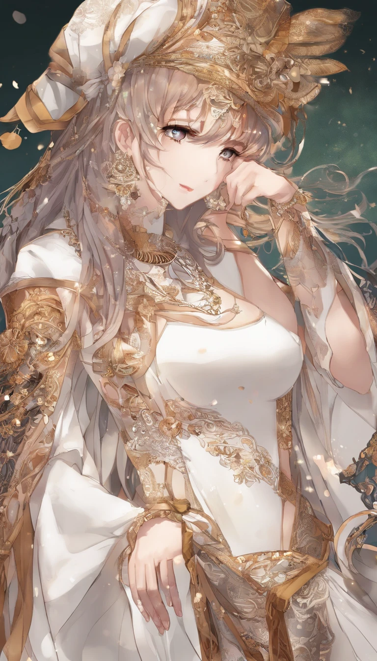 （8K分辨率，Full-body photos），（1womanl，age 22，（（rosto magro，Flushed face，delicated face，详细的脸），Slightly squinted eyes，Seductive smile，（Single ponytail，Long hair micro-curls）），Fair smooth skin，（Best Skin Type：1.21），busty figure，（（Bespoke slim suit，White shirt，No underwear，denim pant，Leather boots（High-grade materials，knitting，real silk，leathers），Thin belt，Metal necklace，jewely），Tall and tall，（dancing posture，Naturally placed hands），delicate artwork，perfect hand，Ultra-fine clothing material），（Urban street background，Shuttling through crowds，Exquisite setup details），（Professional lighting，Artistic lighting），（（Dress neutrally，Material contrast，Fit contrast，Color contrast，Uniform tones，））），（Golden section，Cinema lenses，Hasselblad photograp，tmasterpiece：1.3），（advanced art，High-end streetwear，Official propaganda，Art platform）