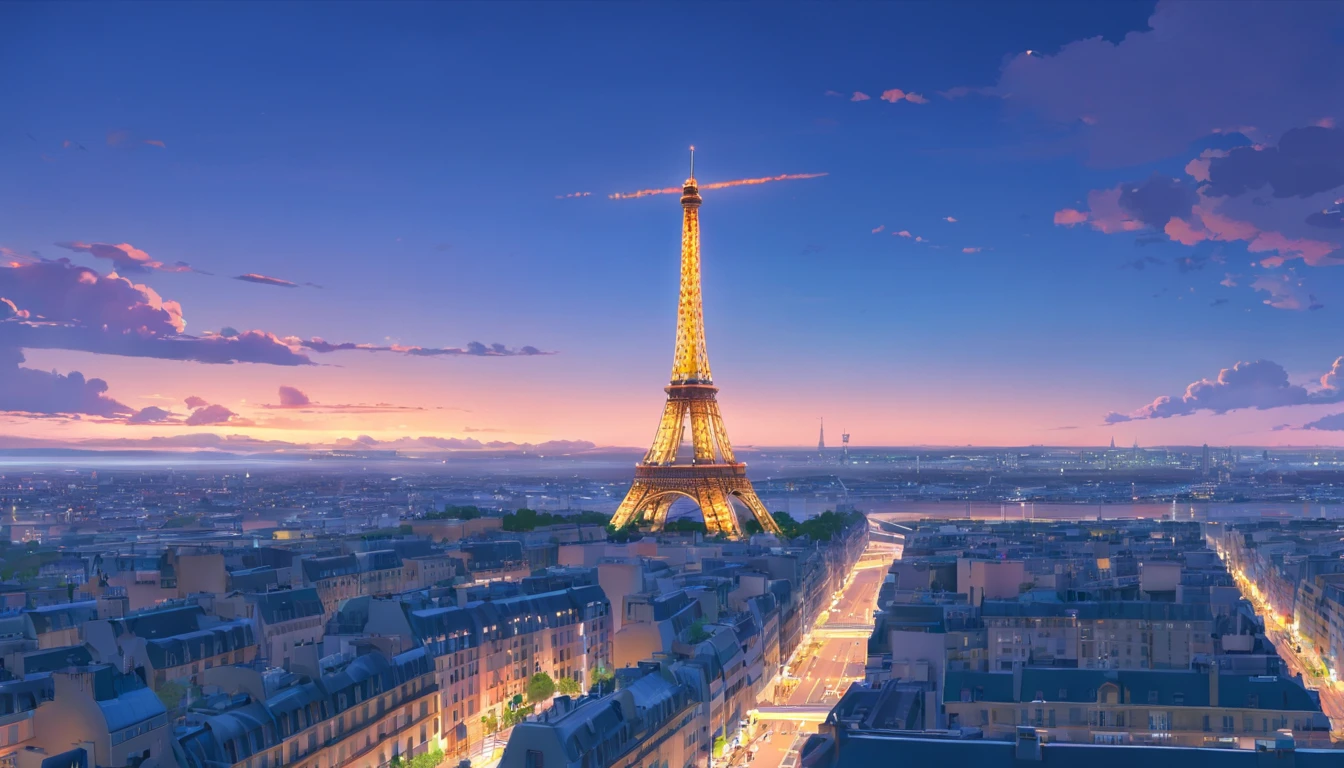 The Eiffel Tower、The Eiffel Tower overlooks the streets of Paris、Eiffel Tower renovated in 2077、The Eiffel Tower has a stronger presence than conventional objects、Eiffel Tower in the near future、Eiffel Tower at night、Eiffel Tower illuminated by neon lights、night cityscape、