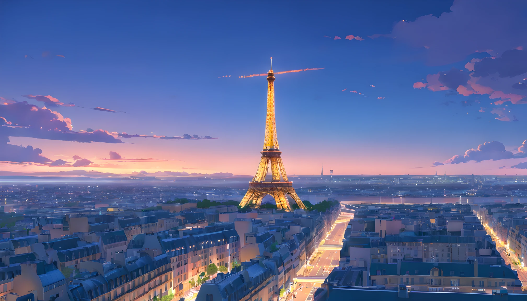 The Eiffel Tower、The Eiffel Tower overlooks the streets of Paris、Eiffel Tower renovated in 2077、The Eiffel Tower has a stronger presence than conventional objects、Eiffel Tower in the near future、Eiffel Tower at night、Eiffel Tower illuminated by neon lights、night cityscape、