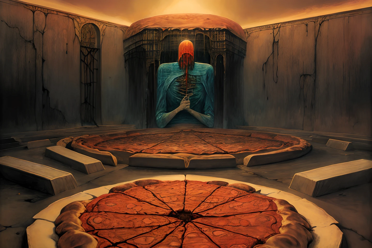by Zdzislaw Beksinski, pizza