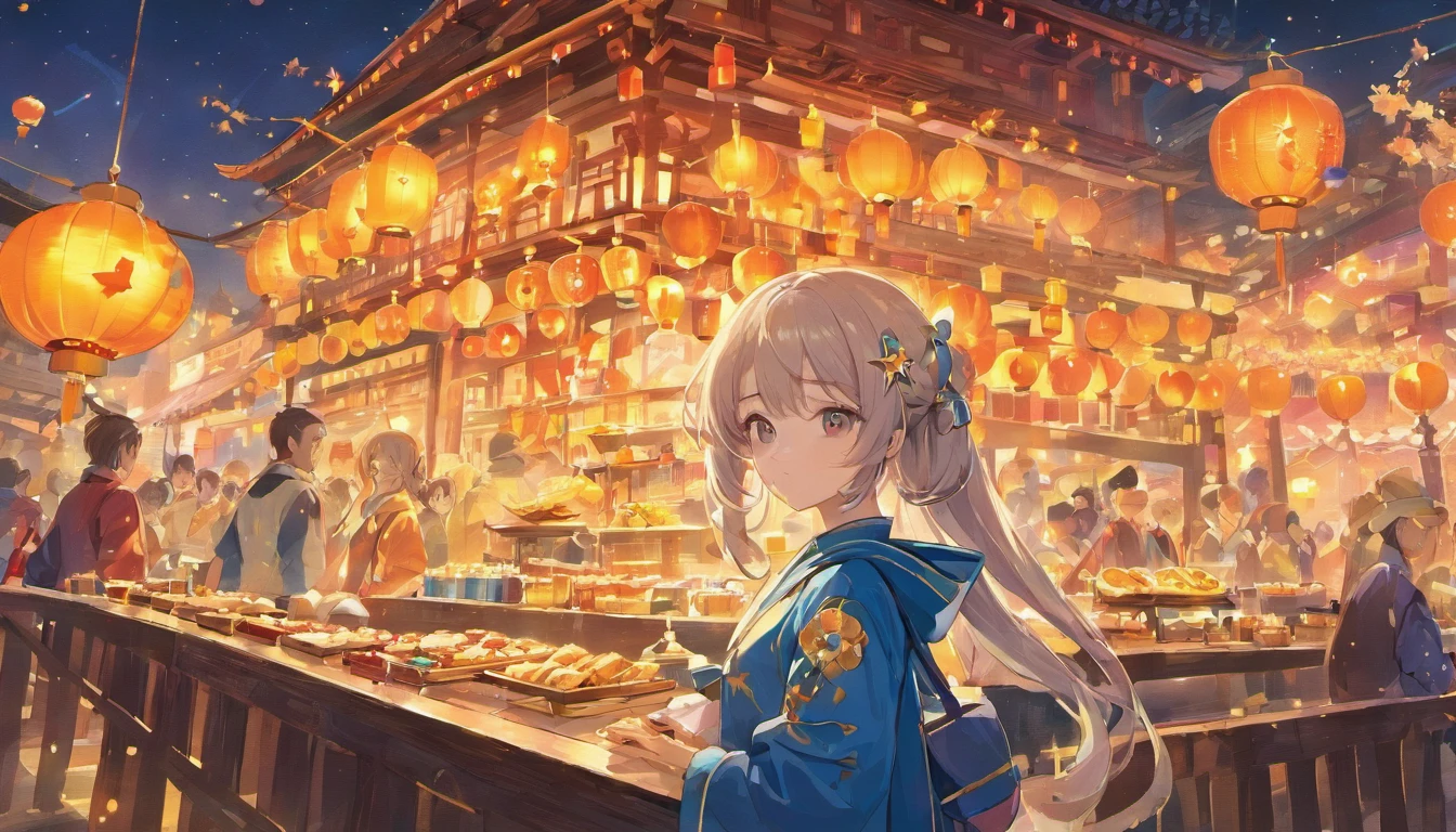 Mid-Autumn Festival、Moon、themoon、Star of the Sun、Mooncake stalls、Concert、band、fire works、UAVs、environment friendly、tradit、celebrating、enviroment、Plaza、The bear goes to the moon、forest、Critters、Bamboo lanterns、the night、celebrating、Artistically、device、decor、castoff、save、resource，high definition resolution