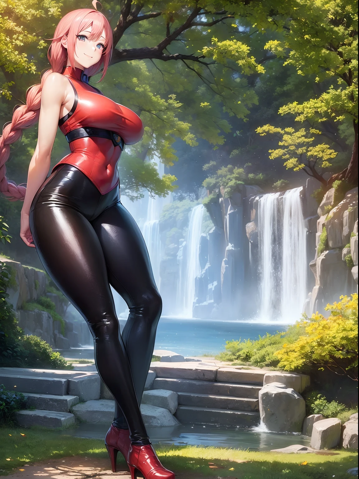 Sunsethuman, Sunset Shimmer, Sunset Shimmer from my little pony, Sunset Shimmer in the form of a girl, medium breasts, lush breasts, voluminous breasts, elastic breasts, five fingers, detailed hands, two tones of hair, red and yellow hair, Walking through the forest, benches, trees, blush, sweat, wet with sweat, bare feet, full-length, crowd, people standing face-to-face, taking pictures with a smartphone, camera flashes, naked, embarrassment on the face, shy, fearful, white underwear wet