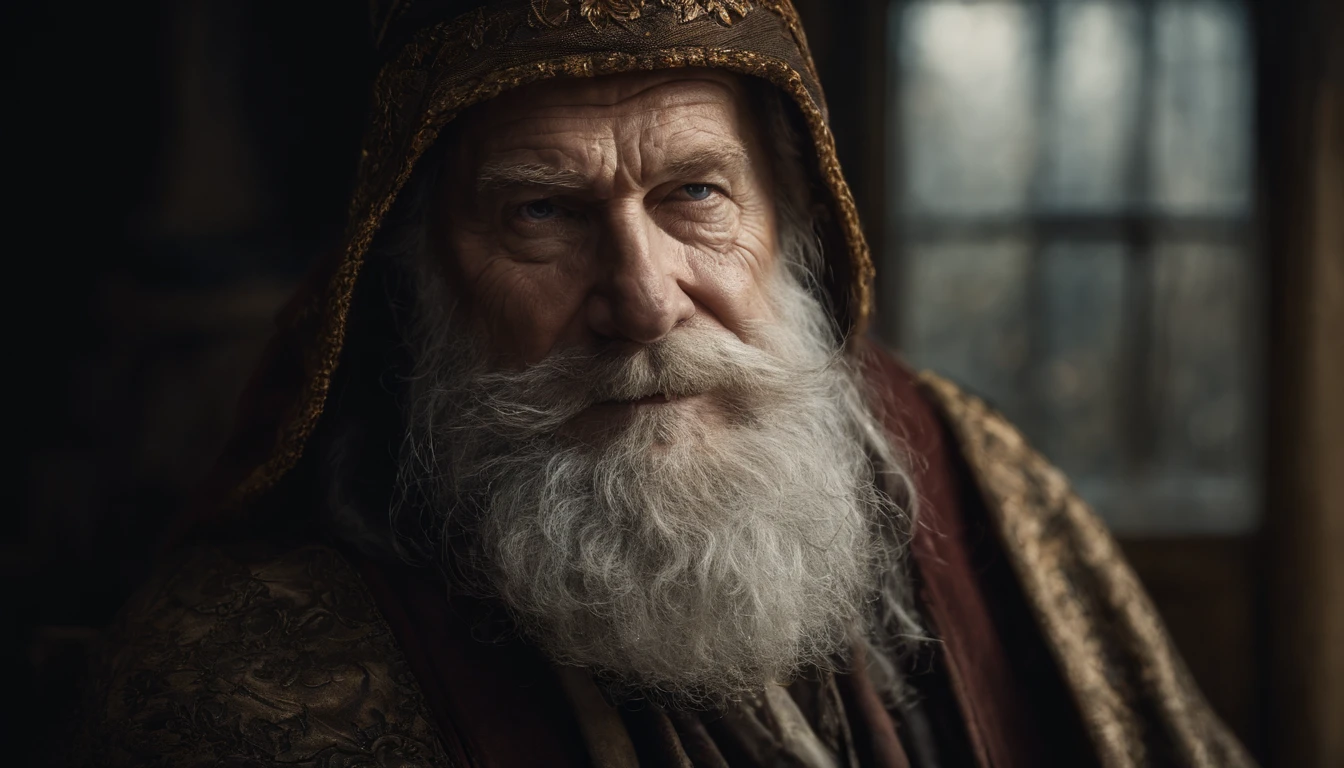 1200s. ily. Old wizard with a gray beard, A spell, There is spirit everywhere, Dynamic pose, Wind, Smoke, spark of light, Stars above the clouds, surrealism, Super realistic, Cinematic, pastel colour, Fantasy universe background