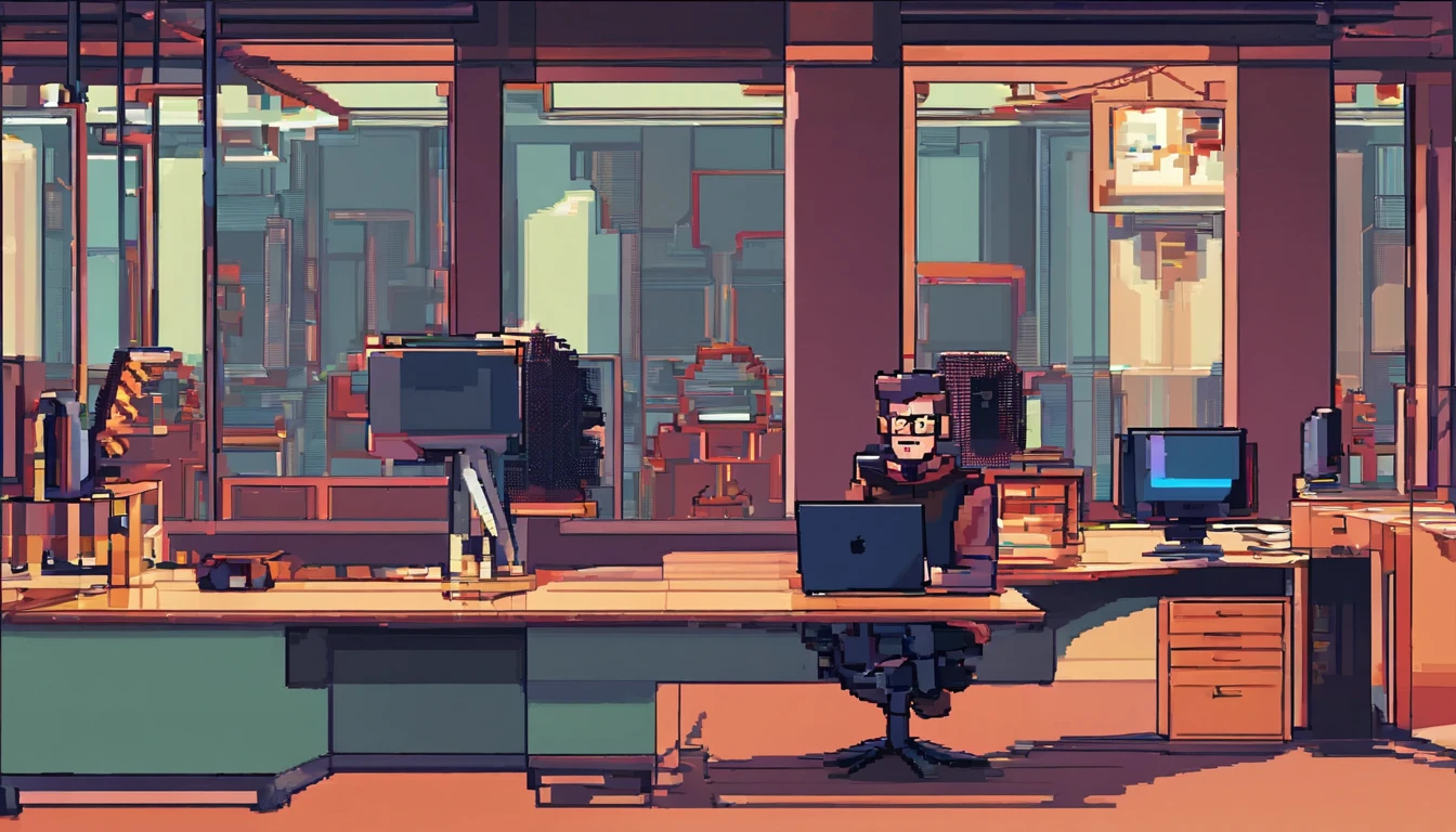 There is a man sitting at a desk with a laptop and a computer, Streamer de Twitch / Jugador Ludwig, Arte conceptual como Ernest Khalimov, anton fadeev 8 k, Estilo e-Sport, realistic artistic style, rossdraws global illumination, WLOP y Andrei Riabovitchev, Ryan Glitter Artista conceptual, Jody Highroller, Estilo de arte G Liulian, peinado afeitado, Barba negra
