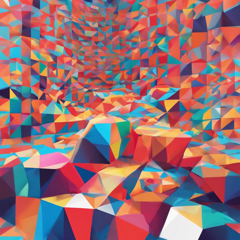 (optical illusion:1.2,shapes only:1.1,abstract art,vibrant colors,high contrast,bold lines)