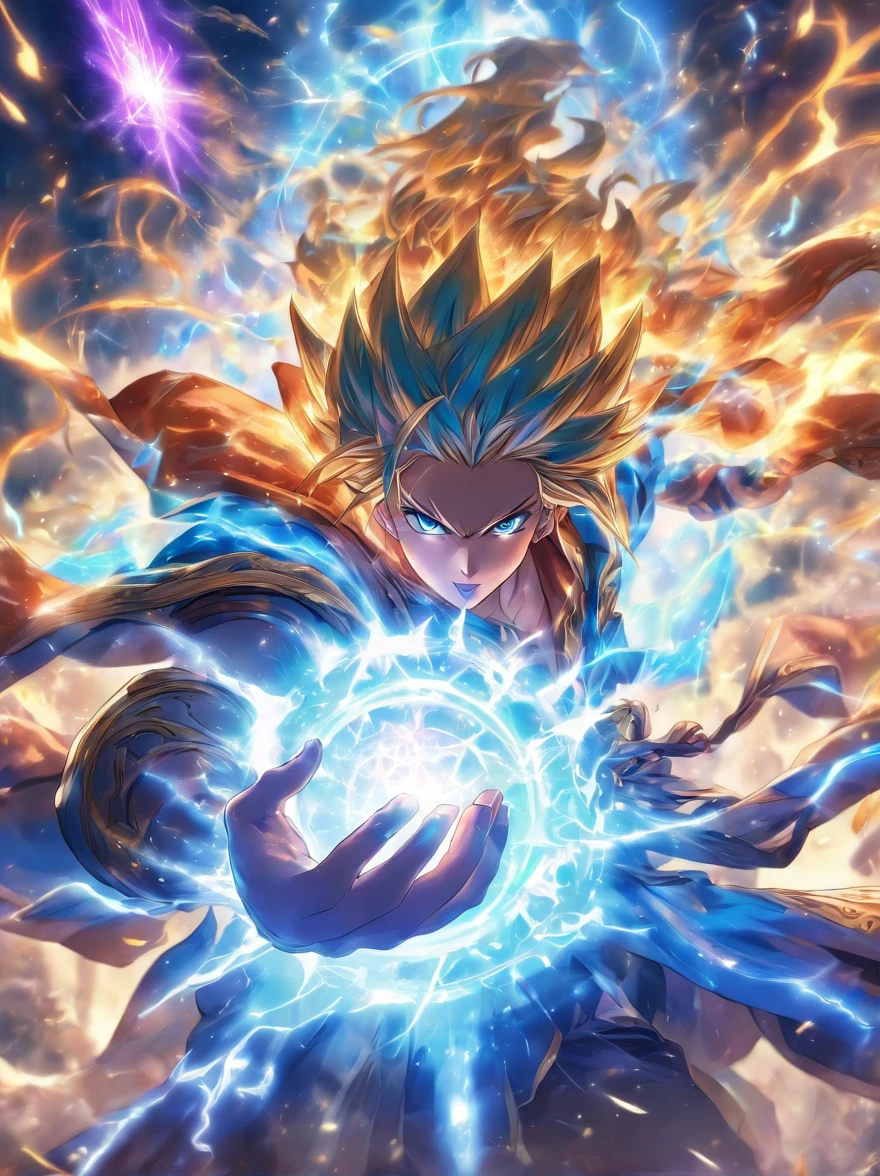 Illustration mage summoning energy shield