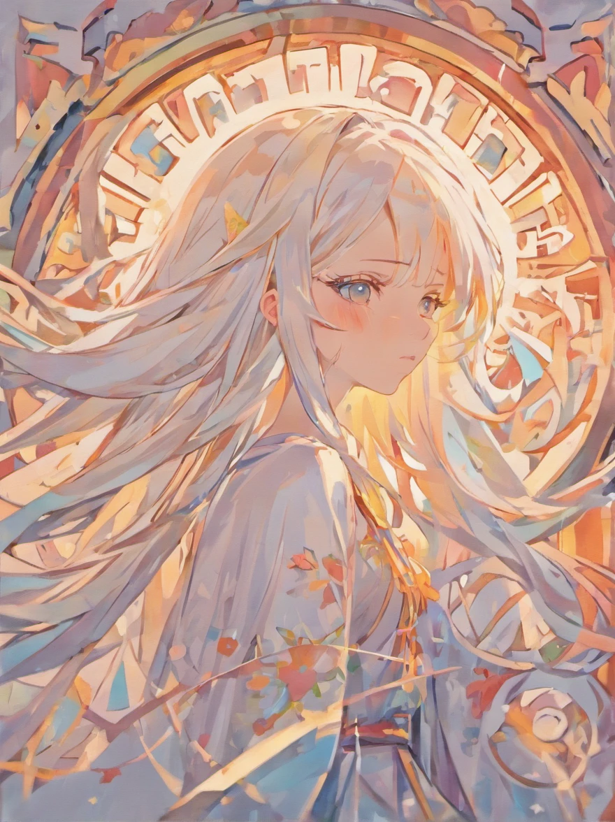 (White background:1.4),(Silhouette of a girl's head, Eyes closed, colorfull long hair, Oriental elements),(Chinese illustration:1.3,paper art:1.3, Quilted paper art:1.2),( reasonable design, Clear lines, High sharpness,Best quality, Very detailed, Masterpiece, movie light effect, 4K )