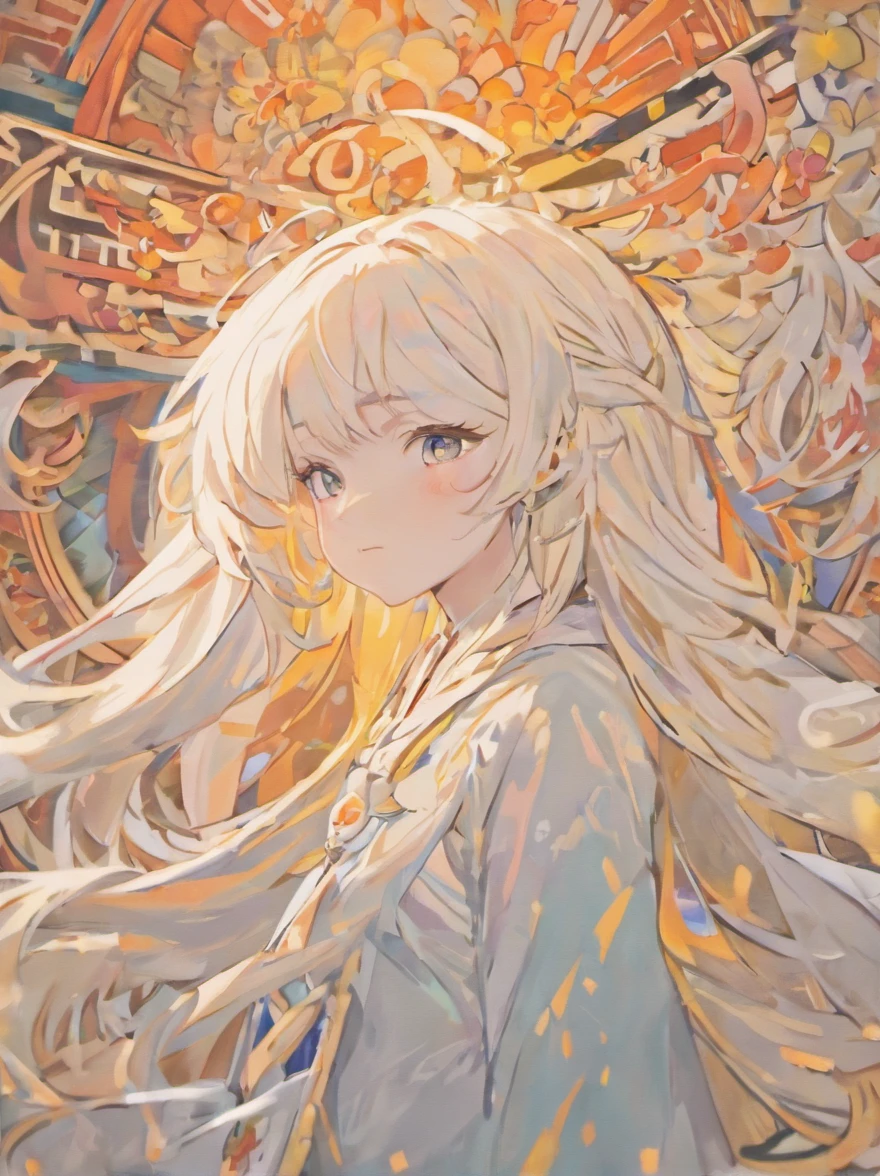 (White background:1.4),(Silhouette of a girl's head, Eyes closed, colorfull long hair, Oriental elements)，(Chinese illustration:1.3，paper art:1.3, Quilted paper art:1.2),( reasonable design, Clear lines, High sharpness,Best quality, Very detailed, Masterpiece, movie light effect, 4K )