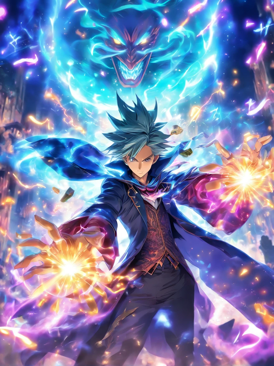 Illustration magician nullifying an enemy spell