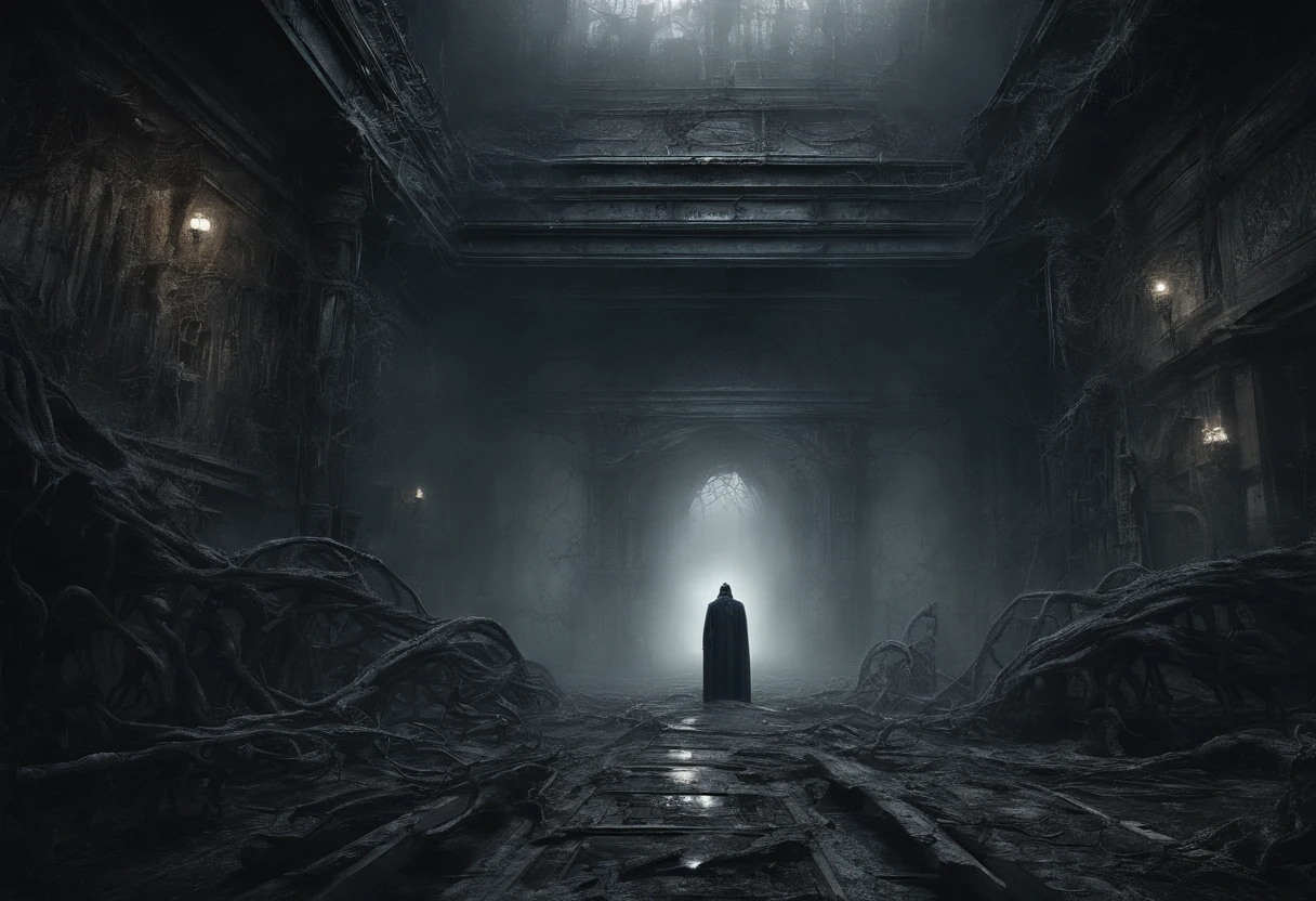 (best quality,4k,highres,masterpiece:1.2),ultra-detailed,realistic,mechanical biomorphism,horrifying,elaborate horror art,detailed grotesque forms,nightmarish imagery,macabre machine-like organisms,hyperrealistic cybernetic creatures,dark surrealism, quantized space,digital painting art,ominous atmosphere,ominous lighting,ominous colors,creeping darkness,shadows and highlights dance on the intricate textures,industrial decay and ruin,menacing mechanical tendrils,monumental structures dissolving into abstract patterns,nightmarish landscapes,interdimensional portal,unfathomable depths,mysterious fog,otherworldly dimensions,ominous aura,forbidding silence,haunting presence,ominous depths of the quantum realm.