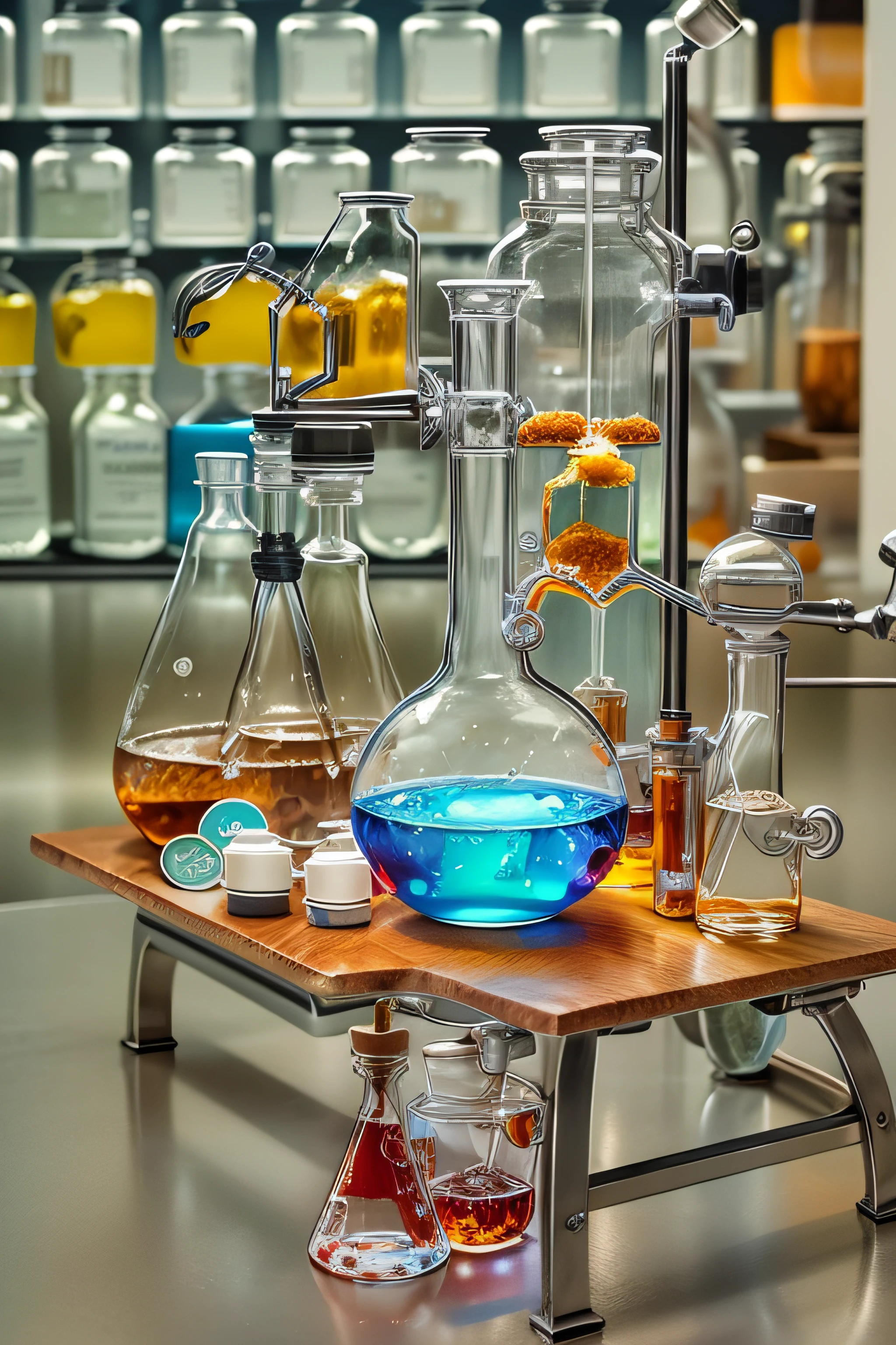 Crazy Lab, with Beckers e Erlenmayers, ilegal laboratory, chemisty, distillation flask