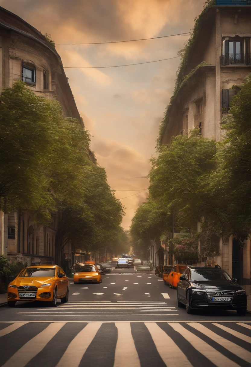 generate a zebra crossing in a sustainable neighbourhood