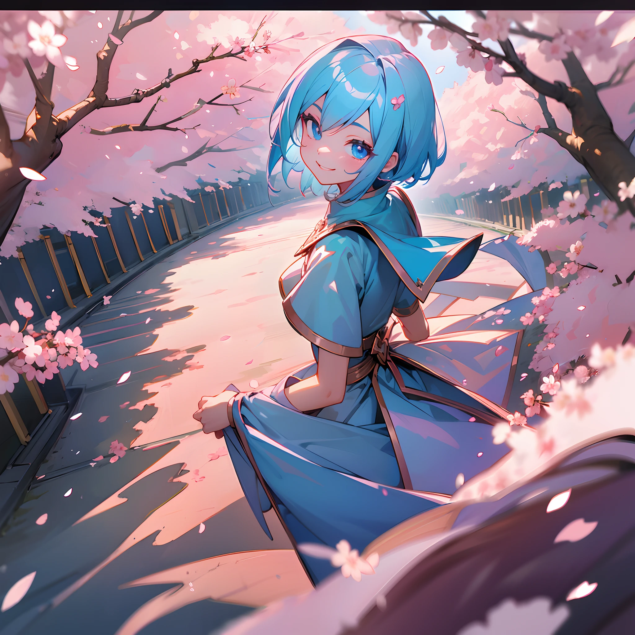 A path lined with flourishing cherry blossom trees