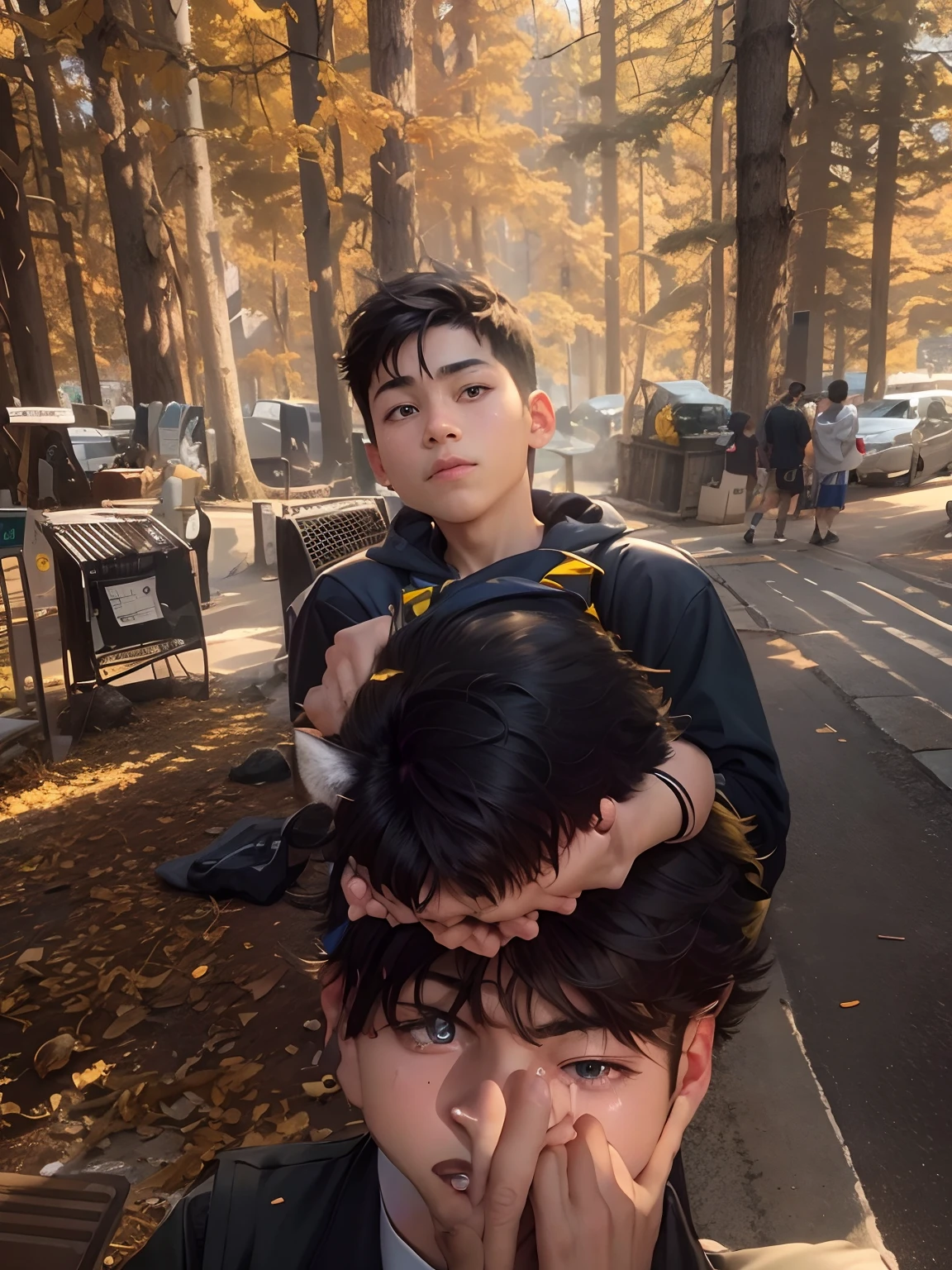 8k, 11 year smart boy, change background, realistic