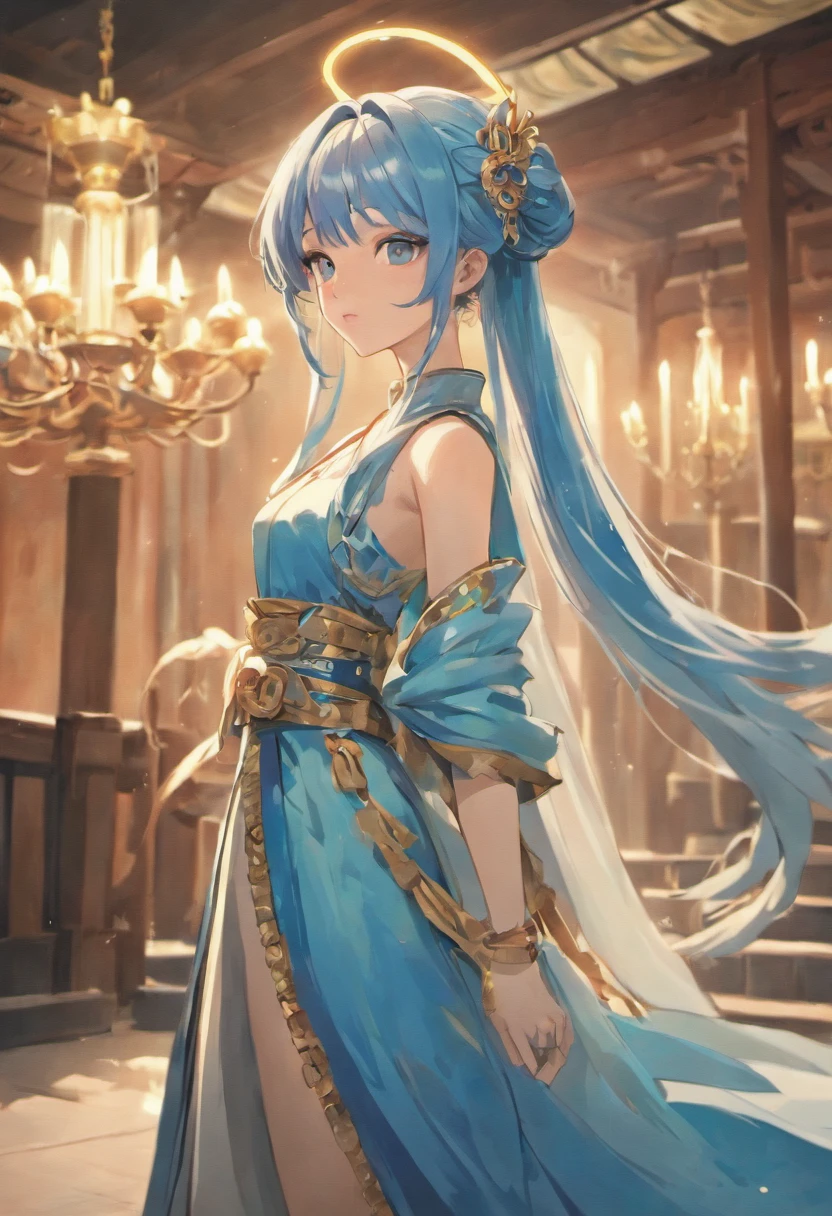 ((Masterpiece, Highest quality)), Detailed face, CharacterDesignSheet， full bodyesbian,, Highly detailed, Depth, Many parts，Beautiful female，Extremely beautiful，High Balance, Natural light, Hanfu，Blue hair,long braid，hentail realism, shadowing,character sheets, reference sheet, Standing painting, 8K,8 Super details, 1080p, Women's HD，Slim，femele, 16k, A high resolution, Best quality, High quality, Anatomically correct, Masterpiece, ccurate, hyper HD，As graceful as a swan，unreal-engine，Standing painting, angle of view,Yarn skirt，ssee-through，is shy