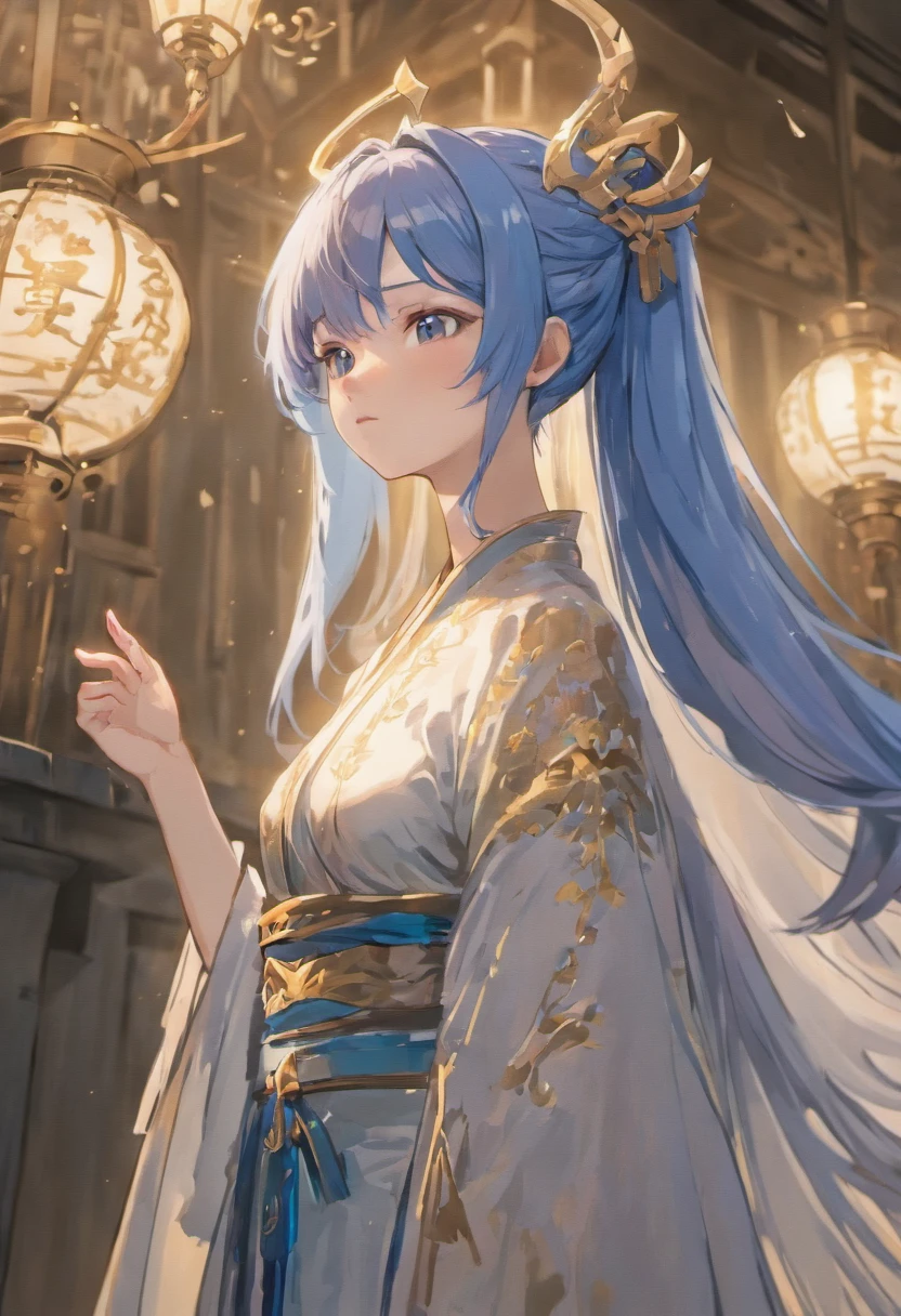 ((Masterpiece, Highest quality)), Detailed face, CharacterDesignSheet, full bodyesbian,, Highly detailed, Depth, Many parts,Beautiful female,Extremely beautiful,High Balance, Natural light, Hanfu,Blue hair,long braid,hentail realism, shadowing,character sheets, reference sheet, Standing painting, 8K,8 Super details, 1080p, Women's HD,Slim,femele, 16k, A high resolution, Best quality, High quality, Anatomically correct, Masterpiece, ccurate, hyper HD,As graceful as a swan,unreal-engine,Standing painting, angle of view,Yarn skirt,ssee-through,is shy