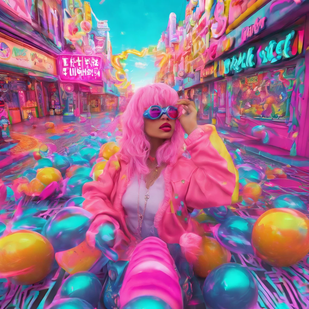 In a whimsical kawaii cafe, Kitten Fluffy, crafted from highly detailed curling, thin glowing multi-colored smoke, dons a rose flower hoodie and fancy funny stylish giant shiny sunglasses. Against a backdrop of vibrant neon typography spelling VIKUSIA, FAINOHO DNIA, capture its enchantment in a digital art masterpiece. Incorporate volumetric 3D rendering, Octane render, and vibrant graffiti elements to create a fantasy illustration that showcases its fashion-forward style. Make it pop with a poster-worthy 3D render that embraces the essence of this captivating character ((stunningly tantalizing view)). 3D, highly detailed, sharp focus, 8K, ultra quality, UHD, crystal clear, bokeh. Black magic Pocket Cinema Camera 6K Pro with Sigma 18-35mm f/1.8 DC HSM Art lens Canon EOS 5D Mark IV camera with a Canon EF 24-70mm f/2.8L II USM lens --ar 9:16 --v 5.2 --s 750, architecture, vibrant, wildlife photography, portrait photography, fashion, cinematic, typography, 3d render, poster, photo