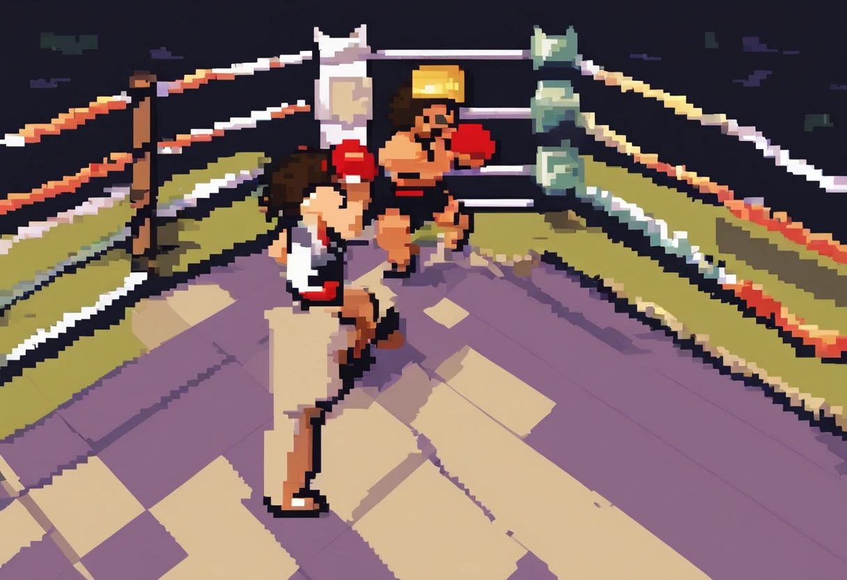 2girls,(boxing match:1.5),face to face