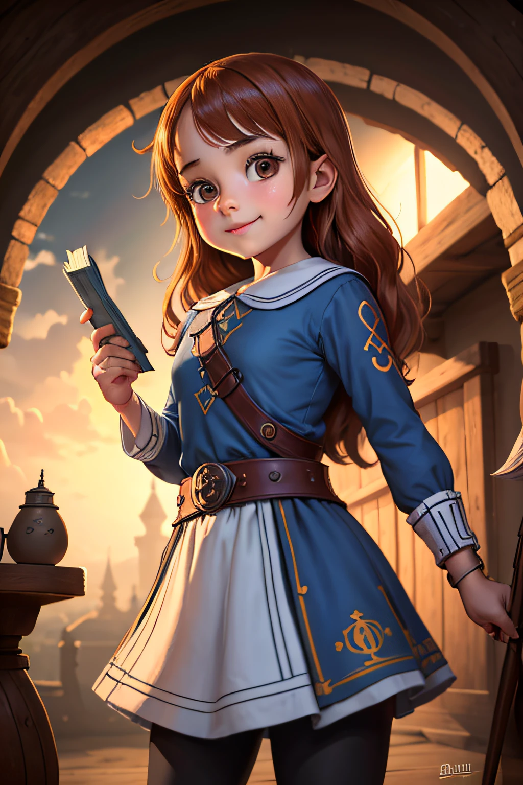 Girl in medieval times with little clothes
