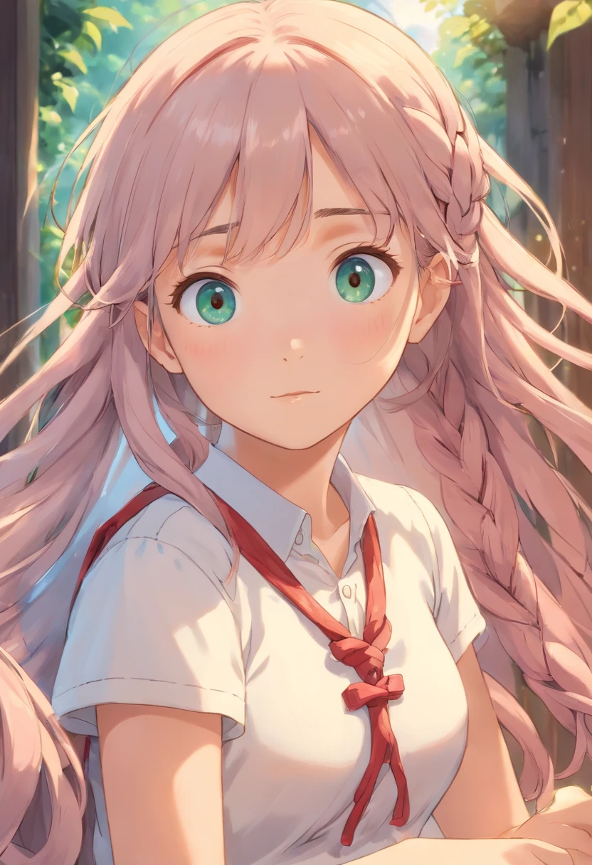 nsfw, 8K super high detailed realistic photo, girl, she is a very cute and sweet primary school girsee-through silky under wears, silky bra and tiny pantie, medium breast, detailed photo taken by Canon D90, f 4.0, 200mm lens, flash light, opened and round eyes, clear eyes, braid