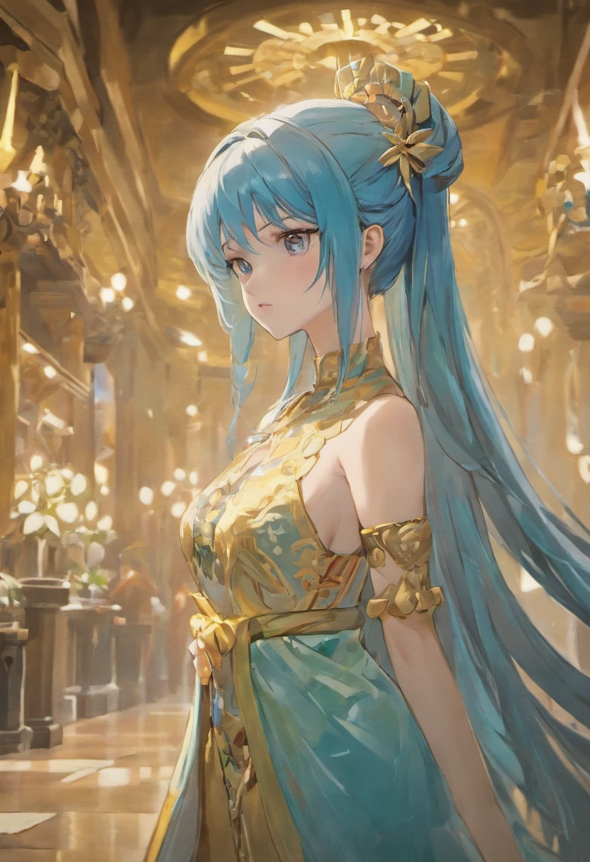 ((Masterpiece, Highest quality)), Detailed face, CharacterDesignSheet, full bodyesbian,, Highly detailed, Depth, Many parts,Beautiful female,Extremely beautiful,High Balance, Natural light, on cheongsam,Blue hair,long braid,hentail realism, shadowing,character sheets, reference sheet, Standing painting, 8K,8 Super details, 1080p, Women's HD,Slim,femele, 16k, A high resolution, Best quality, High quality, Anatomically correct, Masterpiece, ccurate, hyper HD,As graceful as a swan,unreal-engine,Standing painting, angle of view,Yarn skirt,ssee-through,is shy