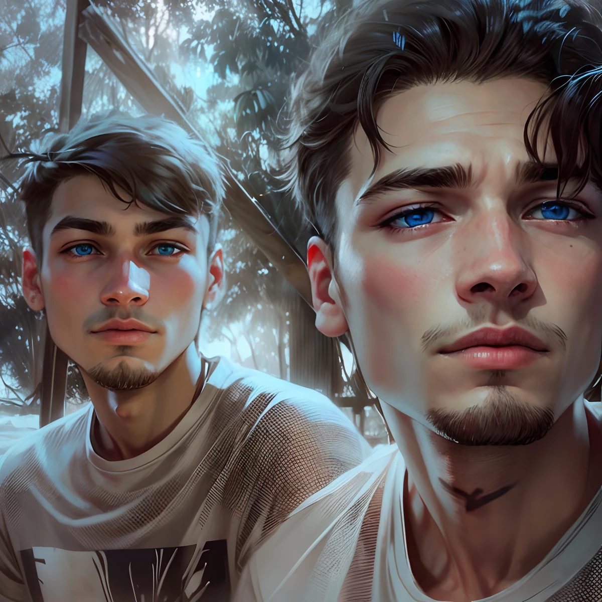 Blue eyes, male, simple background, realistic, 18 years old