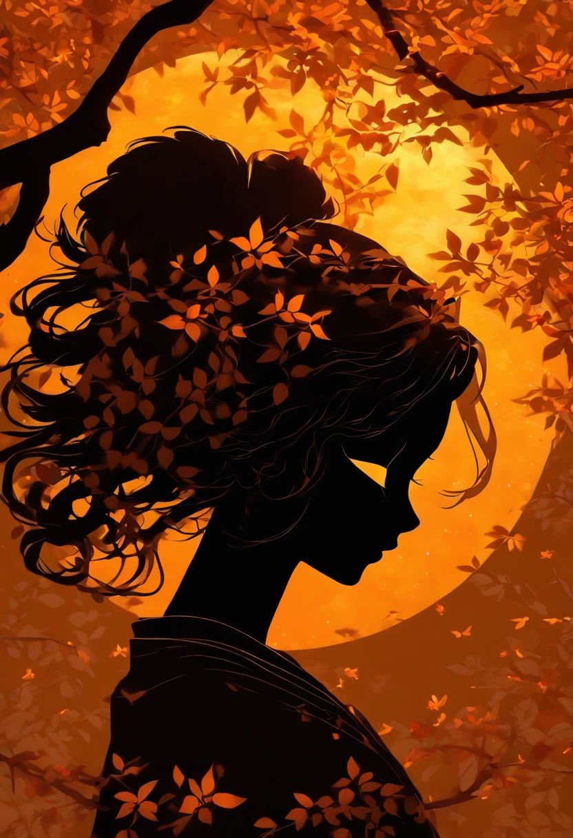 (Silhouette art, incision:1.6) (((arte em papel cortado, A world where only black exists:1.3) (Ancient Chinese Hanfu), 1 girl, Solo, (Ancient Chinese long-haired girl, profile:1.2), White, Clear and beautiful face, The rabbit stands at the girl's feet, Behind the full moon (A osmanthus tree, Fallen leaves fall, ) Textured glass background, atmospheric perspective, masterpiece, ccurate, anatomically correct, high details, best quality, award winning, 8k