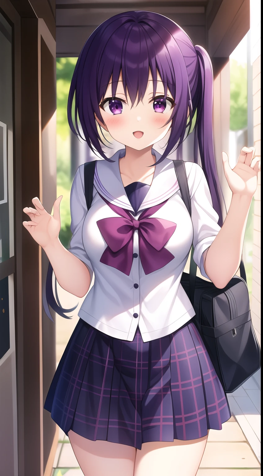 masterpiece, rize tedeza, 1girl, pov, smile, :o, (Leaving school:1.1), tall height, Intricate Iris Details