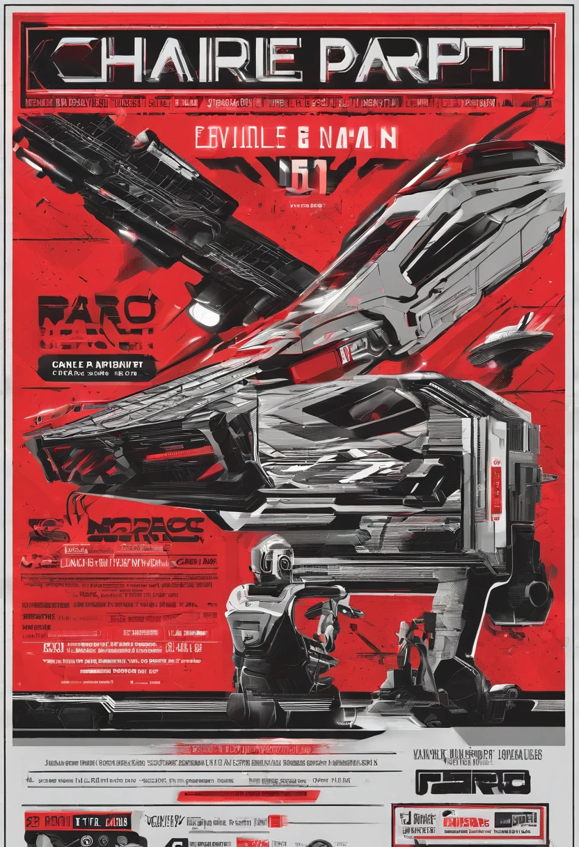 Create an event invitation flyer with Red, black, and grey colors with the following instructions: Title - Charlie & Roa's Narco Party Night - Dress code: Narco outfit