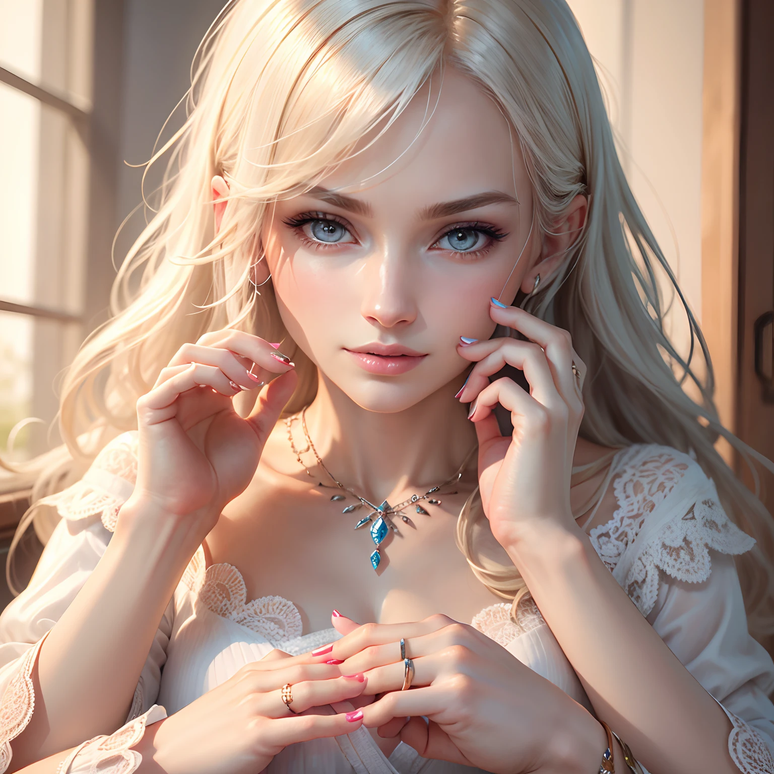 {{(obra-prima),(extremamente detalhado CG unidade 8k papel de parede), melhor qualidade, cinematic illumination, fundo detalhado, belos olhos detalhados, pupilas brilhantes, (extremamente delicado e bonito), (beautiful and detailed description of the eyes), super detalhado, obra-prima, }}, (2 mulher, Lust kissing her blonde friend, na cama, em ecchi, 1 com cabelo escuro curto, quimono sexy,)