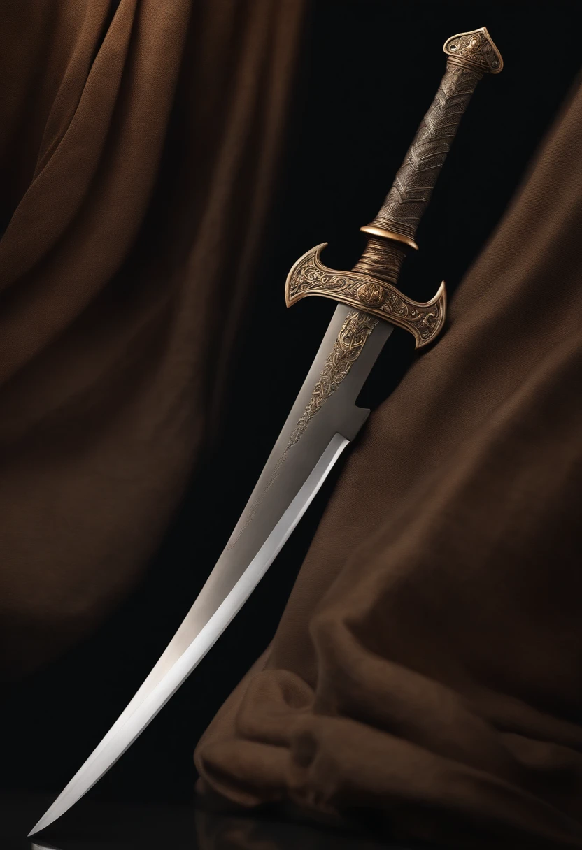 bronze sword with zigzag details still clearly visible in the hilt region and an impressive glow on the blade.