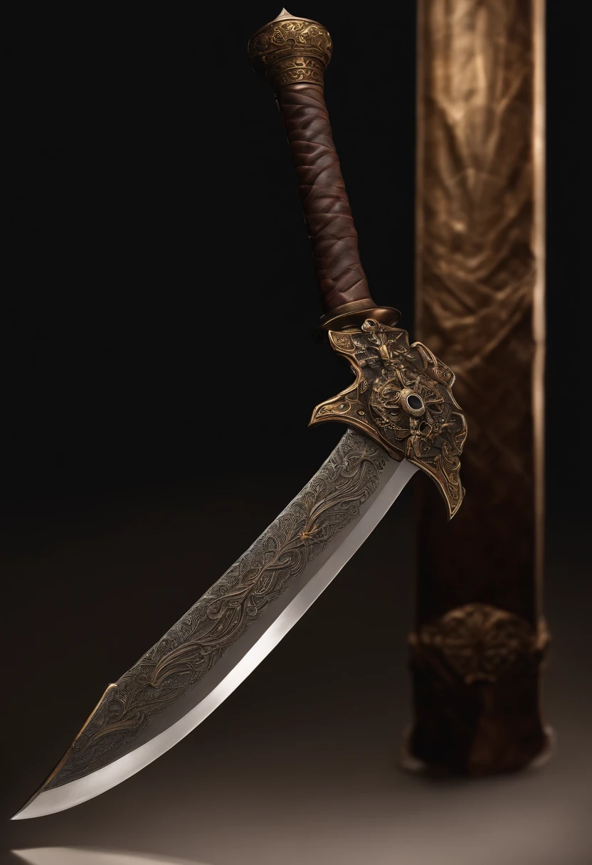 Bronze sword with zigzag details still clearly visible in the hilt region and an impressive glow on the blade.