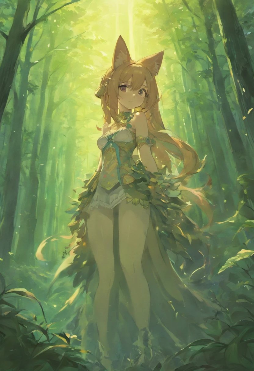 ((Need)), ((tmasterpiece)), (A detailed), , Ethereal beauty, Inhabits forests, (fantasy illustrations:1.3), Seductive gaze, captivating posture, , otherworldly charm, In the forest, (Luis Royo:1.2), (Yoshitaka Amano:1.1),, pastelcolor, (detailed cloudscape:1.3), (A high resolution:1.2),huge tit,black sock,tightsuit,Cat ears,a cat tail