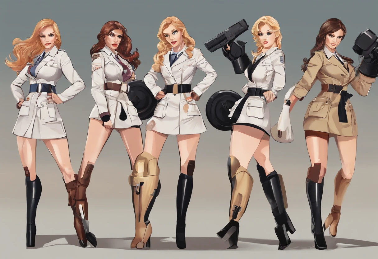 2girls,(fight against another:1.5),trench coat,bikini