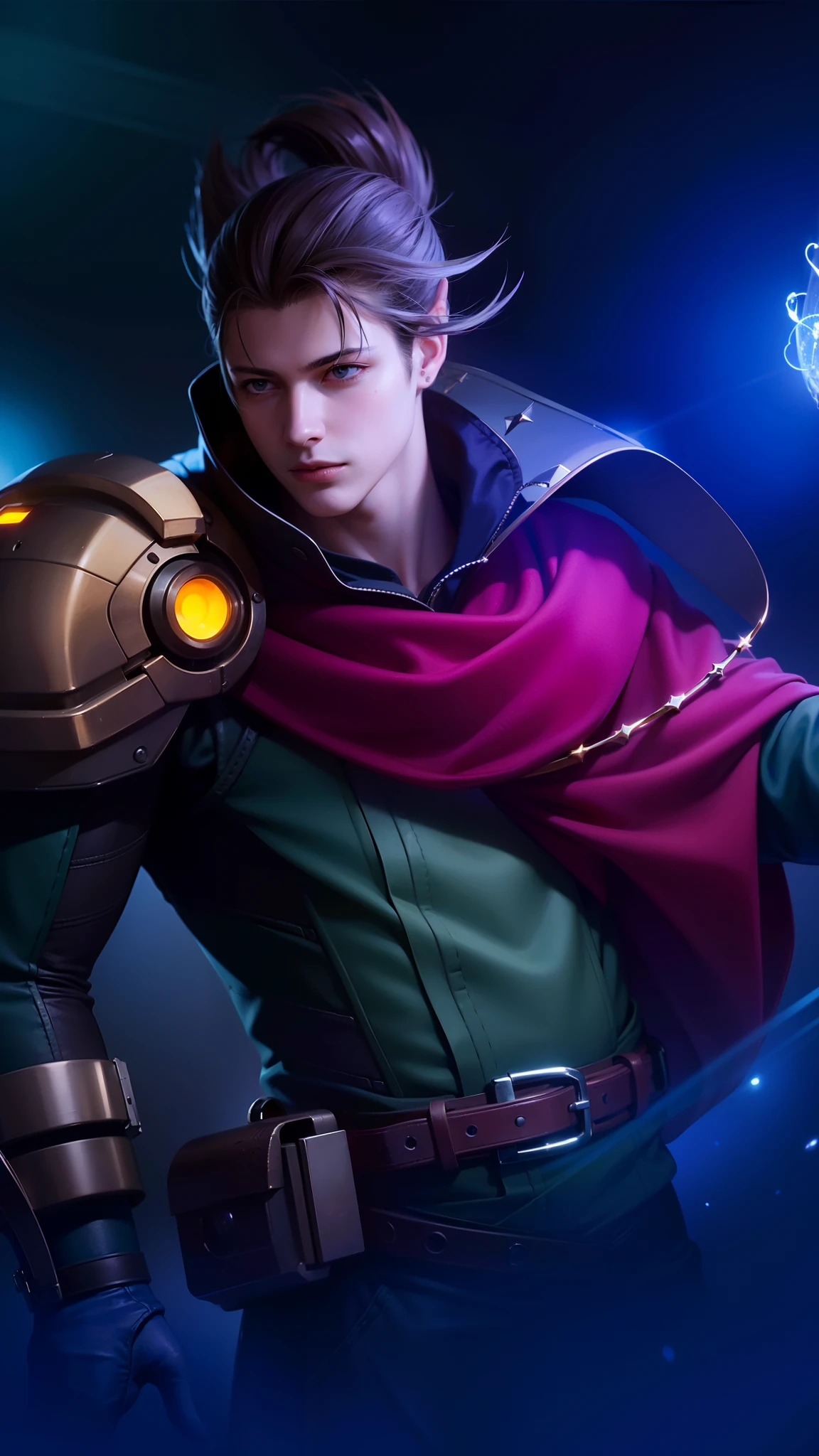 masculine male, masterpiece, ((perfect eyes)) best quality, (semirealism:1.9), beautiful lighting, (extremely detailed CG unity 4k fhd wallpaper), High Detail, Sharp focus, dramatic outdoors, 1 boy ,19 years old, white hair, light purpel eyes, smile.