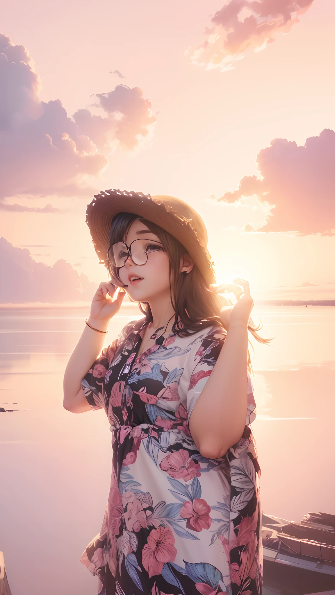 Change anime background, cute girl