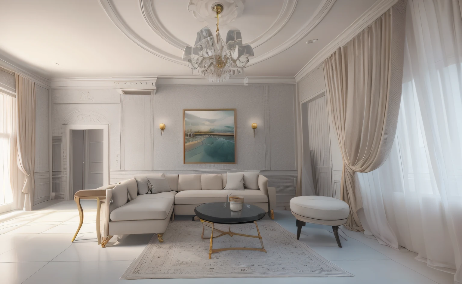 A living room extend kitchen area, Ultra realistic, masterpiece, best quality, super detailed, ultra hight res, raw photo, 8k