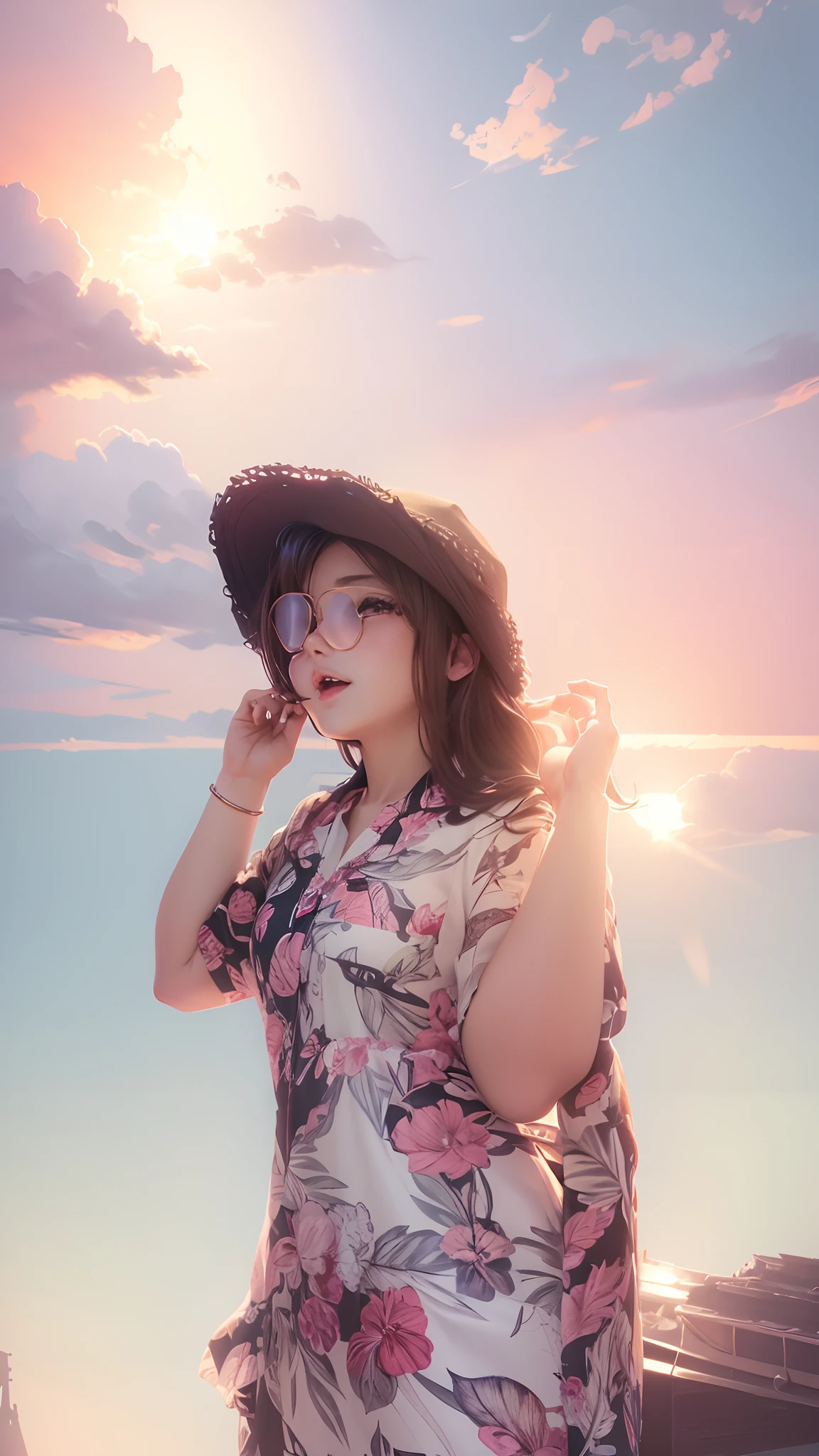 Change anime background, cute girl