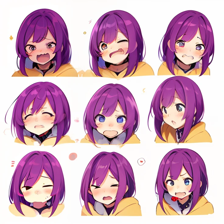 Set of 6 different facial expressions of girls with different facial expressions, cute expression, different expression, Facial expressions, expressions, expressioness, various emotions, Detailed facial expressions, anime moe art style, expression, Microexpressions, full of expressions, slightly happy facial expression, neutral expresion, realistic facial expression, she has a cute expressive face, detailed facial expression, tired expression