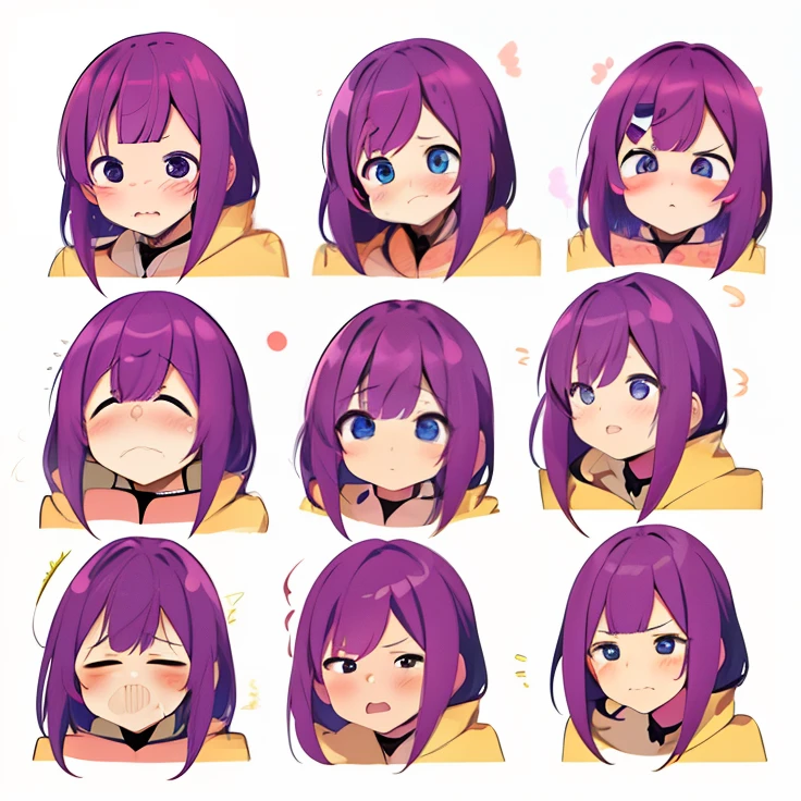 Set of 6 different facial expressions of girls with different facial expressions, cute expression, different expression, Facial expressions, expressions, expressioness, various emotions, Detailed facial expressions, anime moe art style, expression, Microexpressions, full of expressions, slightly happy facial expression, neutral expresion, realistic facial expression, she has a cute expressive face, detailed facial expression, tired expression
