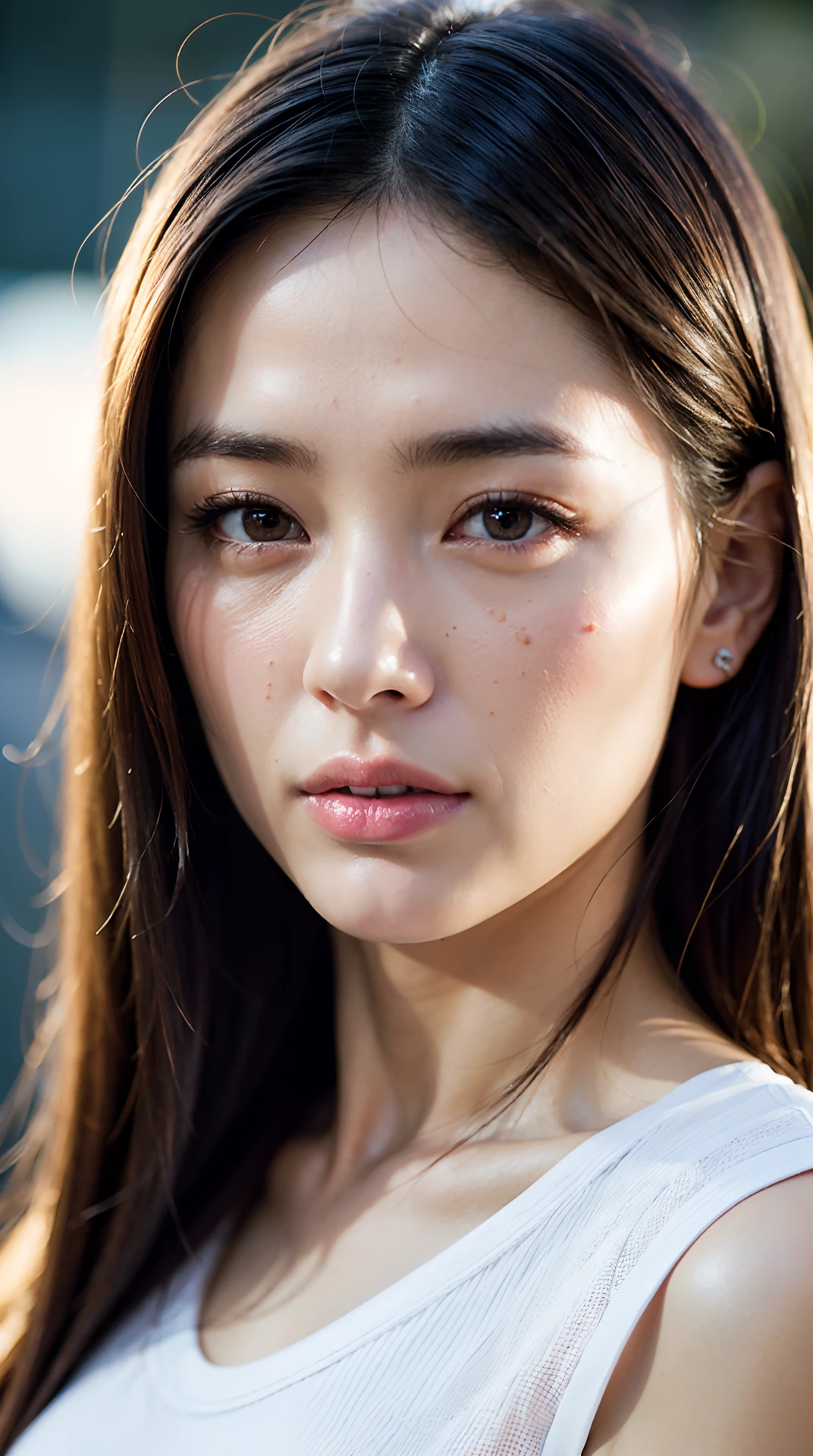 Age 30,254K,Detailed facial features,Shine of the skin,Transparency,gloss,delicate,Sweat gushing out