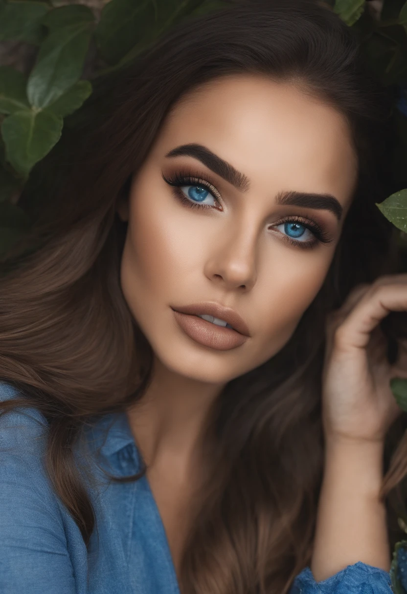 Arafed woman dressed for the occasion, Chica sexy con ojos azules, Retrato Sophie Mudd, cabello negro y ojos grandes, selfie de una mujer joven, Camera eyes, Violeta Myers, sin maquillaje, Maquillaje natural, staring directly into camera, cara con artgram, maquillaje sutil, Gran foto de cuerpo entero, penetrando ojos azules, IN YOUR GARDEN PLAYING WITH YOUR DOG, cuerpo completo