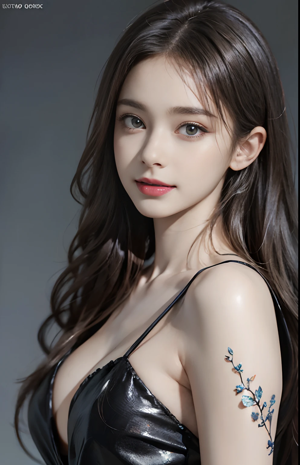 (Ultra Realistic), (Illustration), (Increased Resolution), (8K), (Extremely Detailed), (Best Illustration), (Beautiful and Detailed Eyes), (Best Quality), (Ultra Detailed), (Masterpiece ), ( wallpaper), (detailed face), solo, 1 girl, looking at viewer, fine details, detailed face, in the dark, deep shadows, low key, pureerosfaceace_v1, smiling, long hair, black shawl straight hair , 46 points oblique bangs