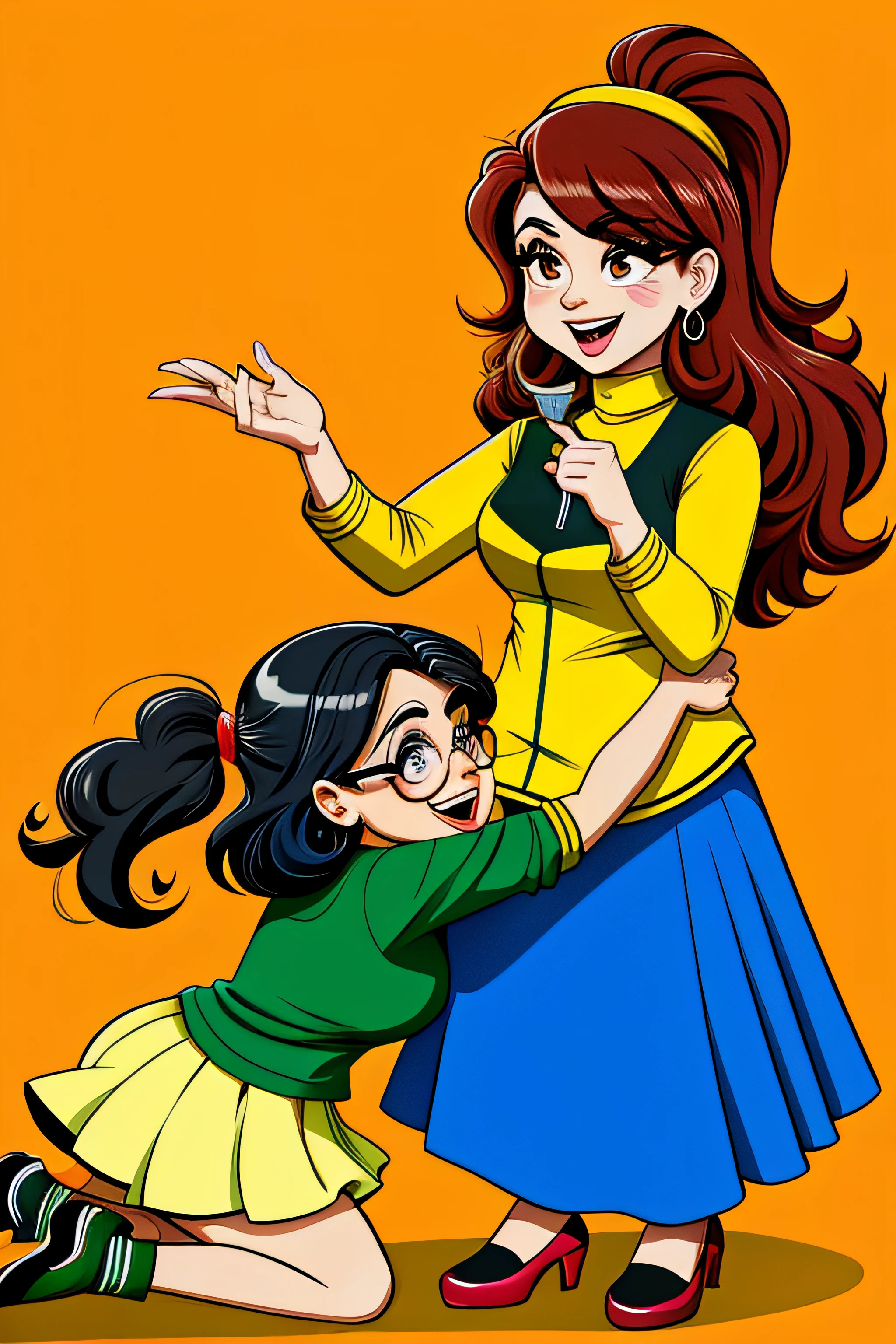 duas pessoas lutando por dinheiro (Cartoon)